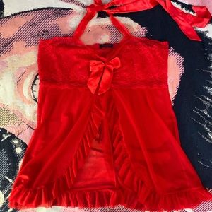 “avid love” red lingerie top